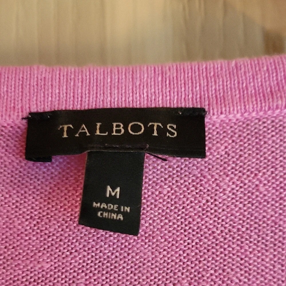 Talbots Soft Pink V-Neck Blouse - Picture 2 of 3
